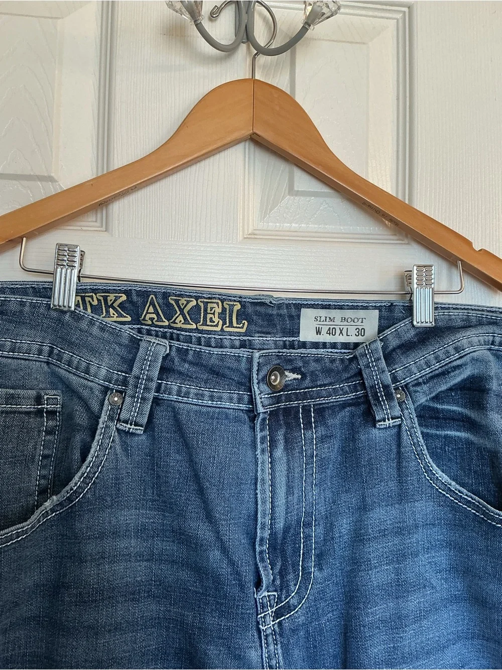 TK Axel Slim Boot Mens Stretch Blue Jeans Medium Wash Size 40x30